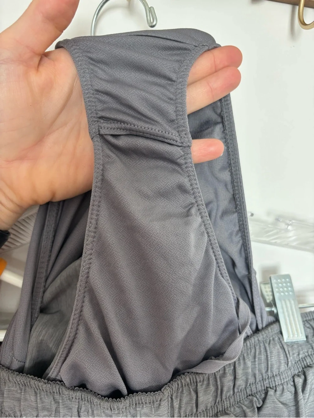 Nike Orange Cropped Athletic Tank with Gray Nike Running Shorts